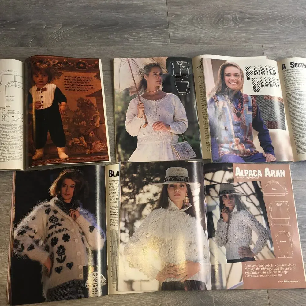 Knitter's Knitting Pattern Magazine LOT OF 5 Sweater Shawl Afghan Handmade Craft